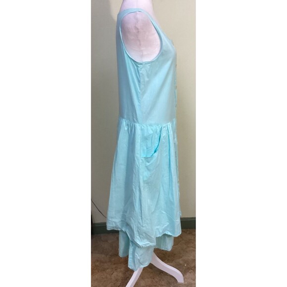 Vintage Allison J Petite Women's Size 10 Turquoise Tiered Sleeveless Maxi Dress - Picture 6 of 9